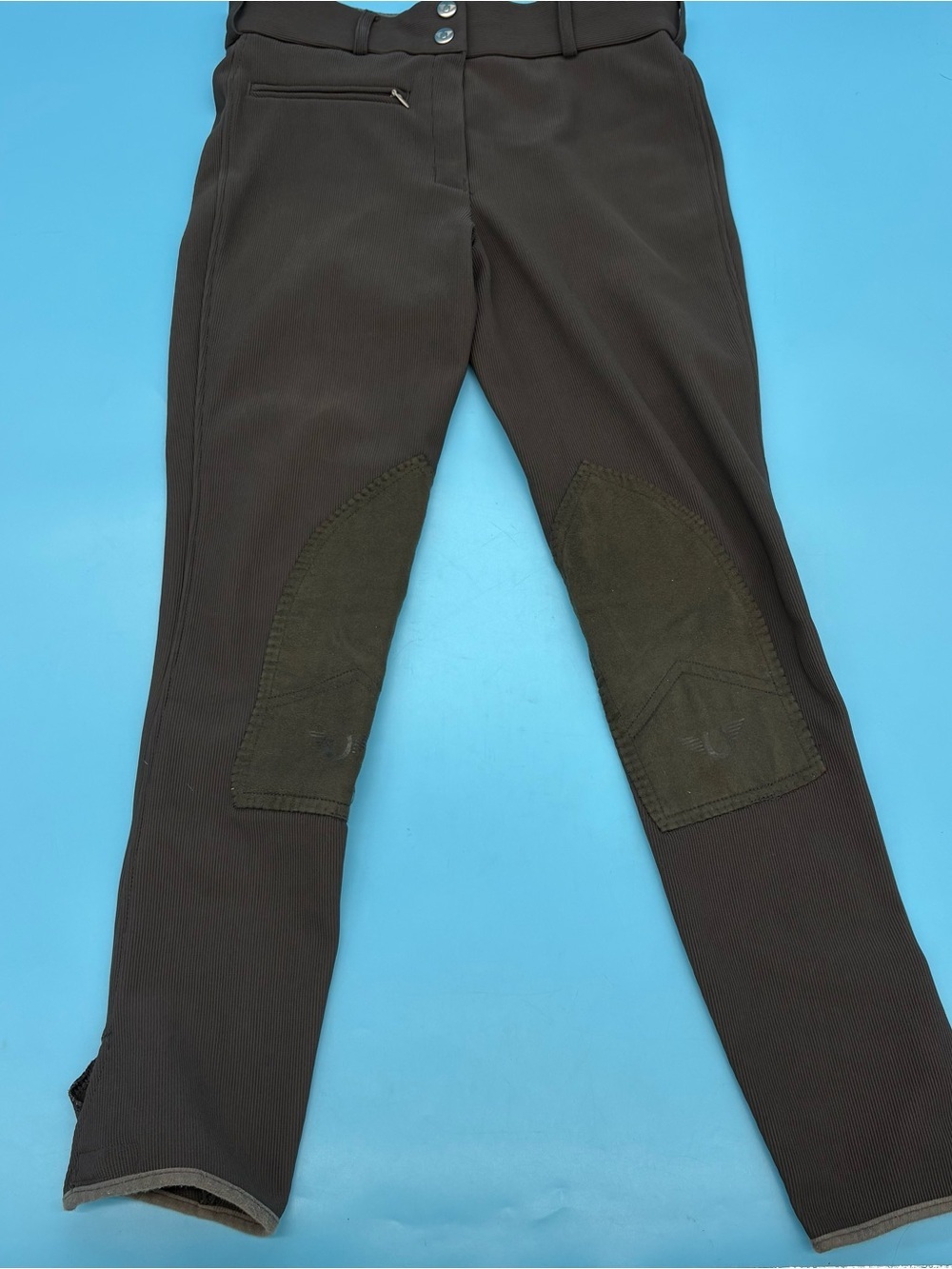 TuffRider Ladies Ribb Knee Patch Breeches, Brown Size 28